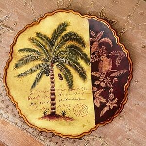 Wood Palm Tree Plate